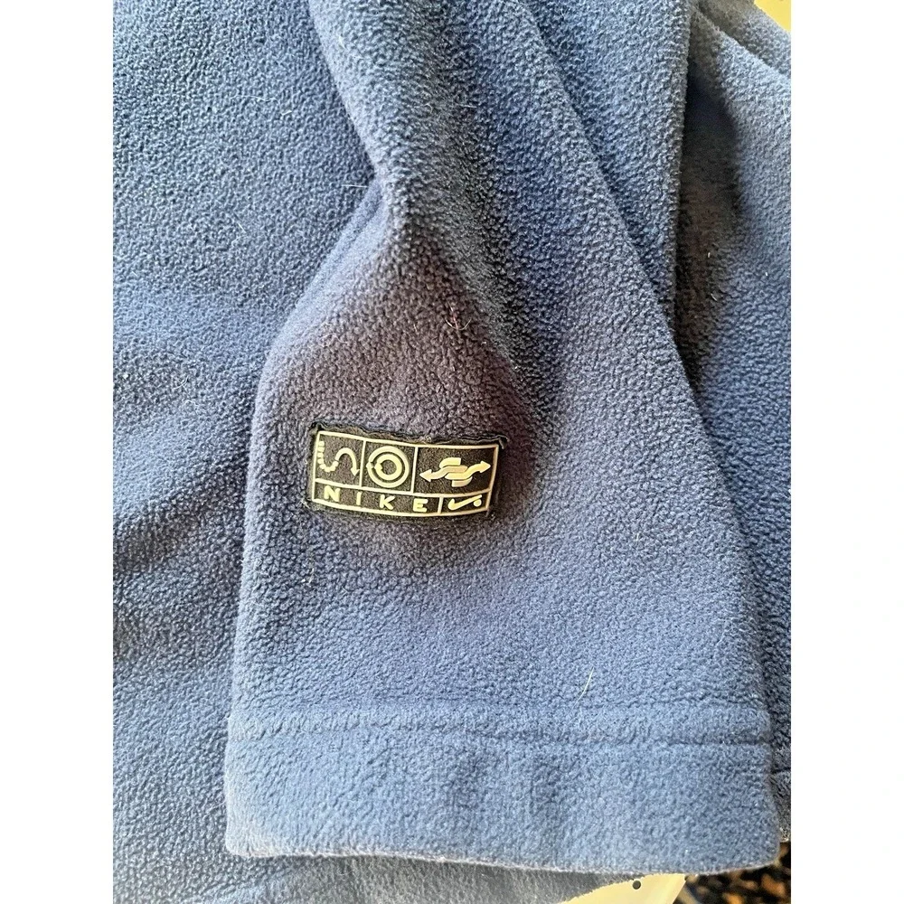 Vintage Nike Fleece Pullover 2XL Navy Blue Quarter Zip Mock Neck Made In Taiwan